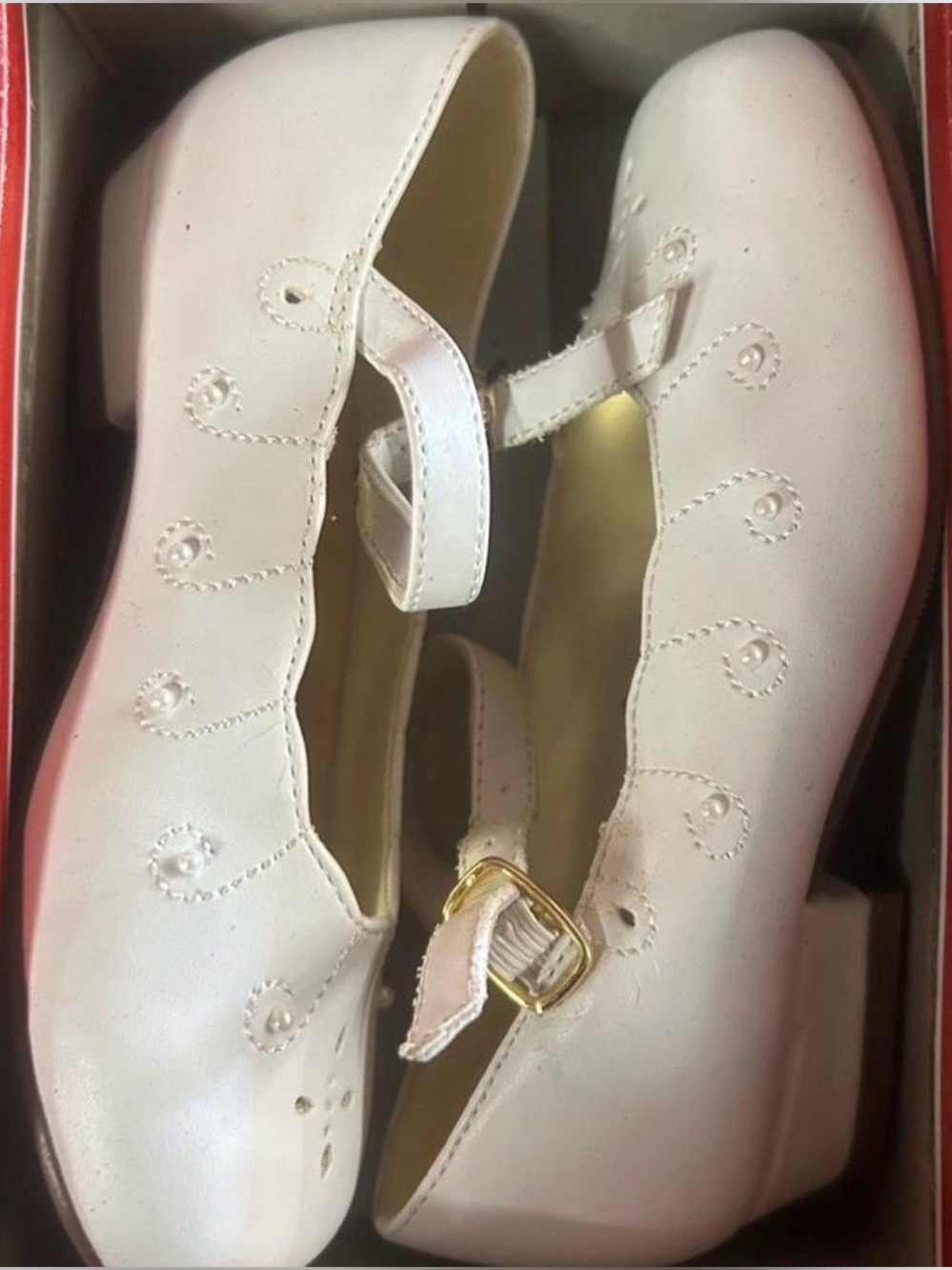 Vintage Classic White Mary Jane Girls' Dress Shoes